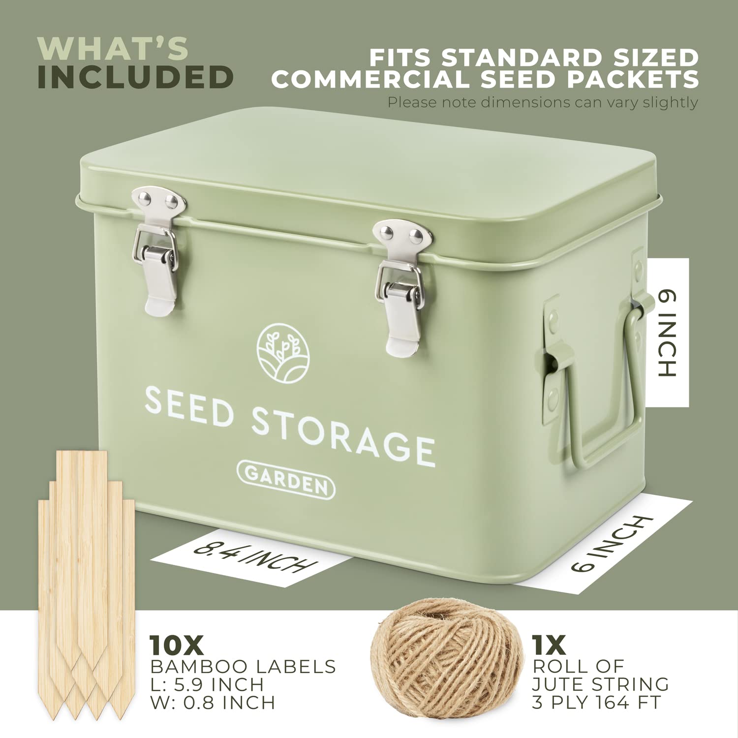 WILDGOOSE box fits standard and small seed packets for easy organization.