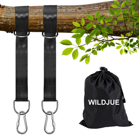 Wildjue tree swing straps kit 2000lbs securing a backyard swing and protecting trees