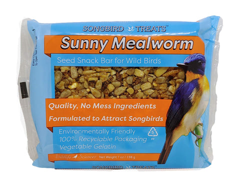 Wildlife Sciences seed cake on feeder attracts visiting birds.
