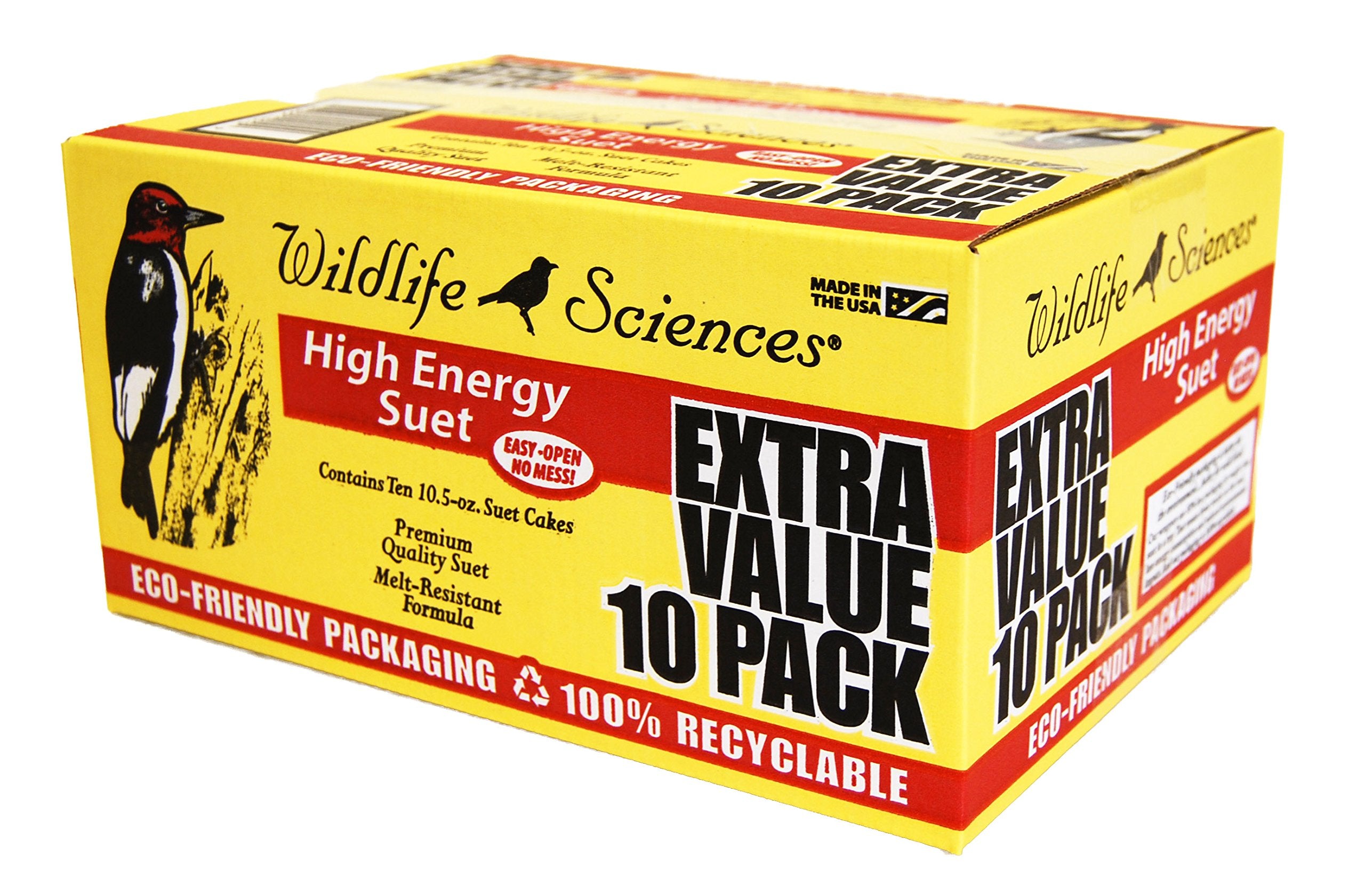 Wildlife Sciences High Energy Suet Cake melt-resistant-formula image highlighting weather-ready feeding