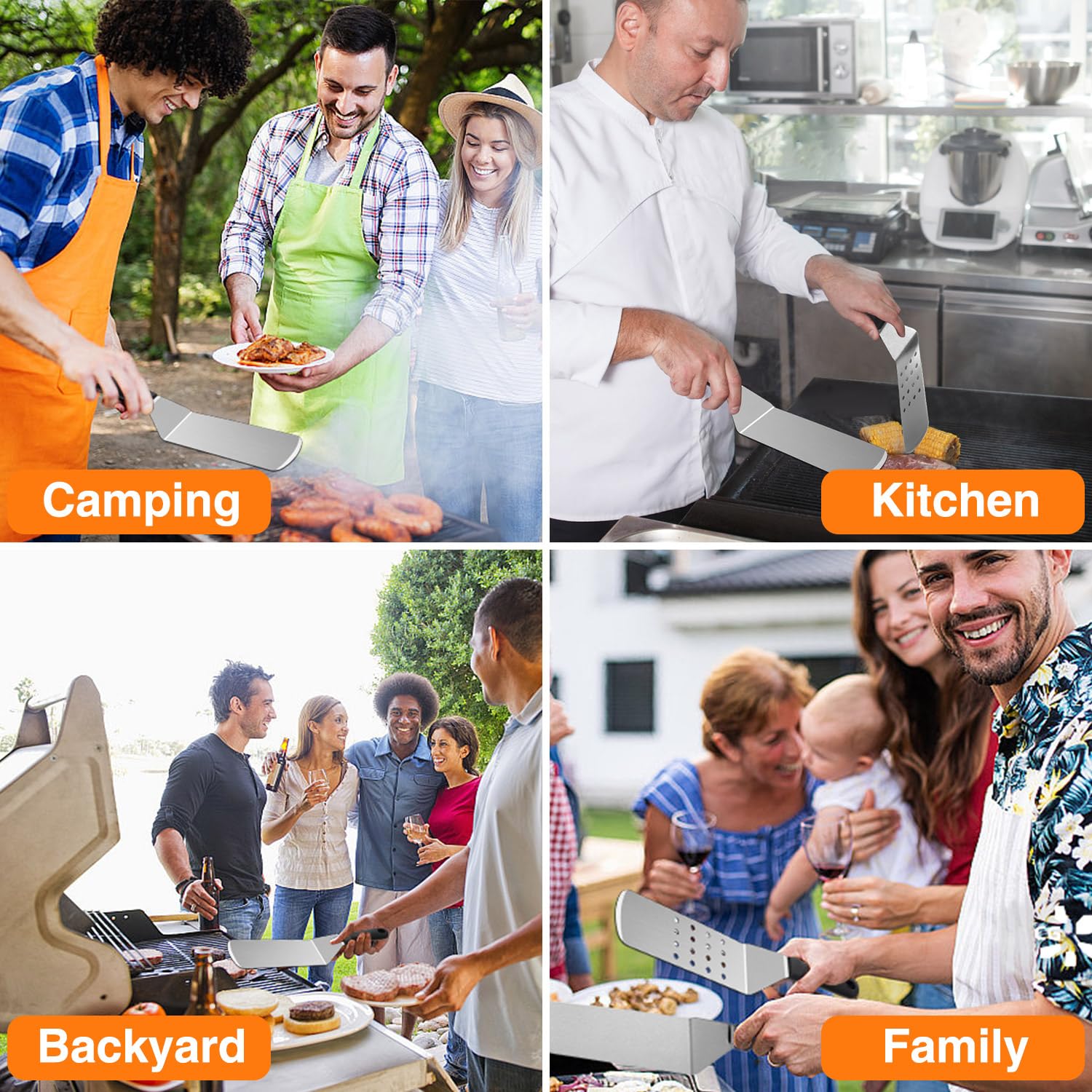Wildone large burger turner keeps hefty patties secure for easy transfers.