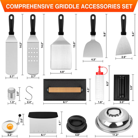 Wildone slotted griddle spatula drains fats while searing foods evenly.