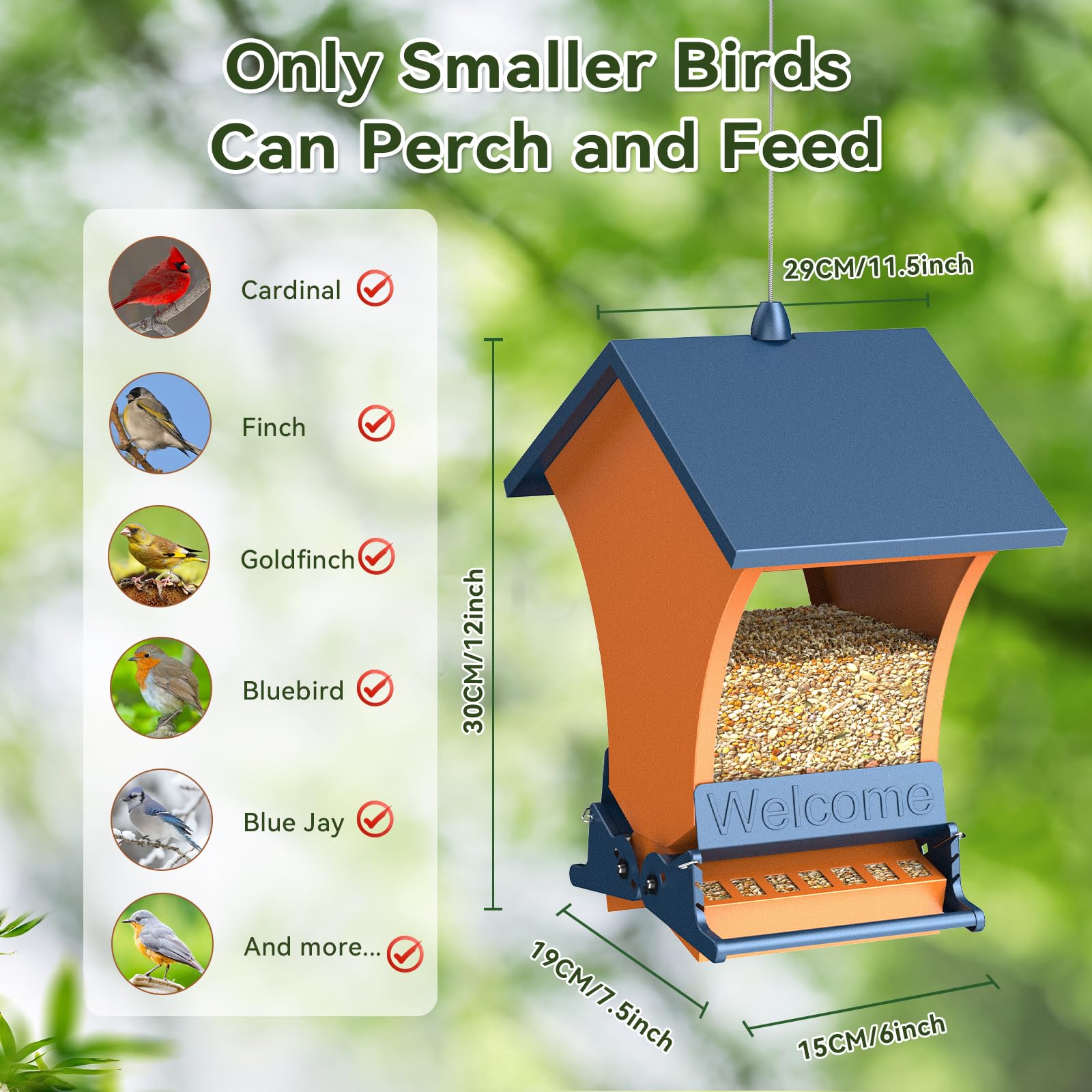 Wildpark five-pound seed container view lets you gauge seed levels.