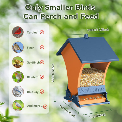 Wildpark five-pound seed container view lets you gauge seed levels.