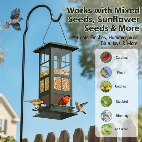 Wildpark 360-view acrylic panels offer clear viewing of visiting birds.