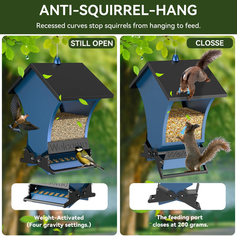 Wildpark Squirrel-Proof Feeder shows 5lb capacity for longer feeding between refills.