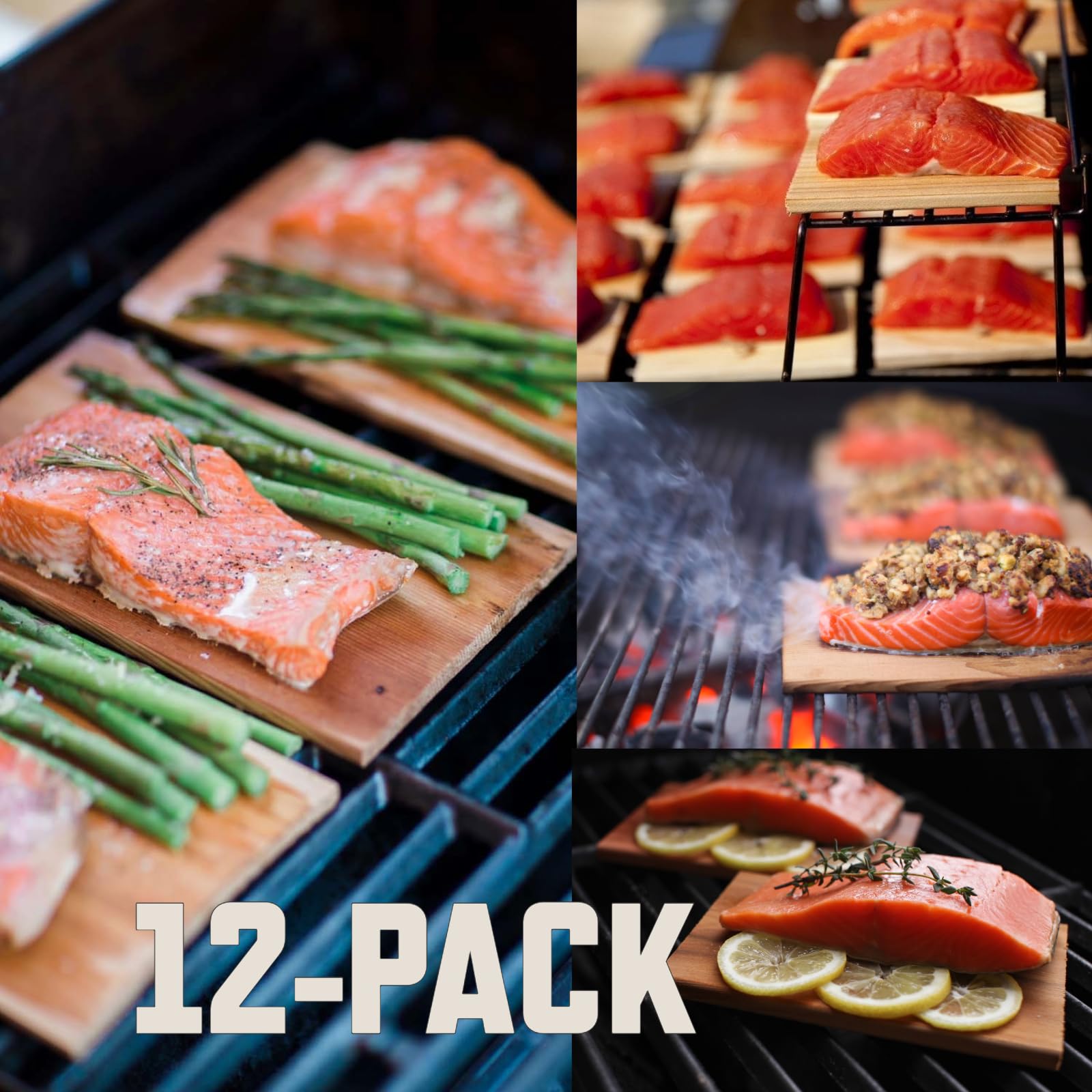 Wildwood Grilling cedar plank aroma infusing the grill area