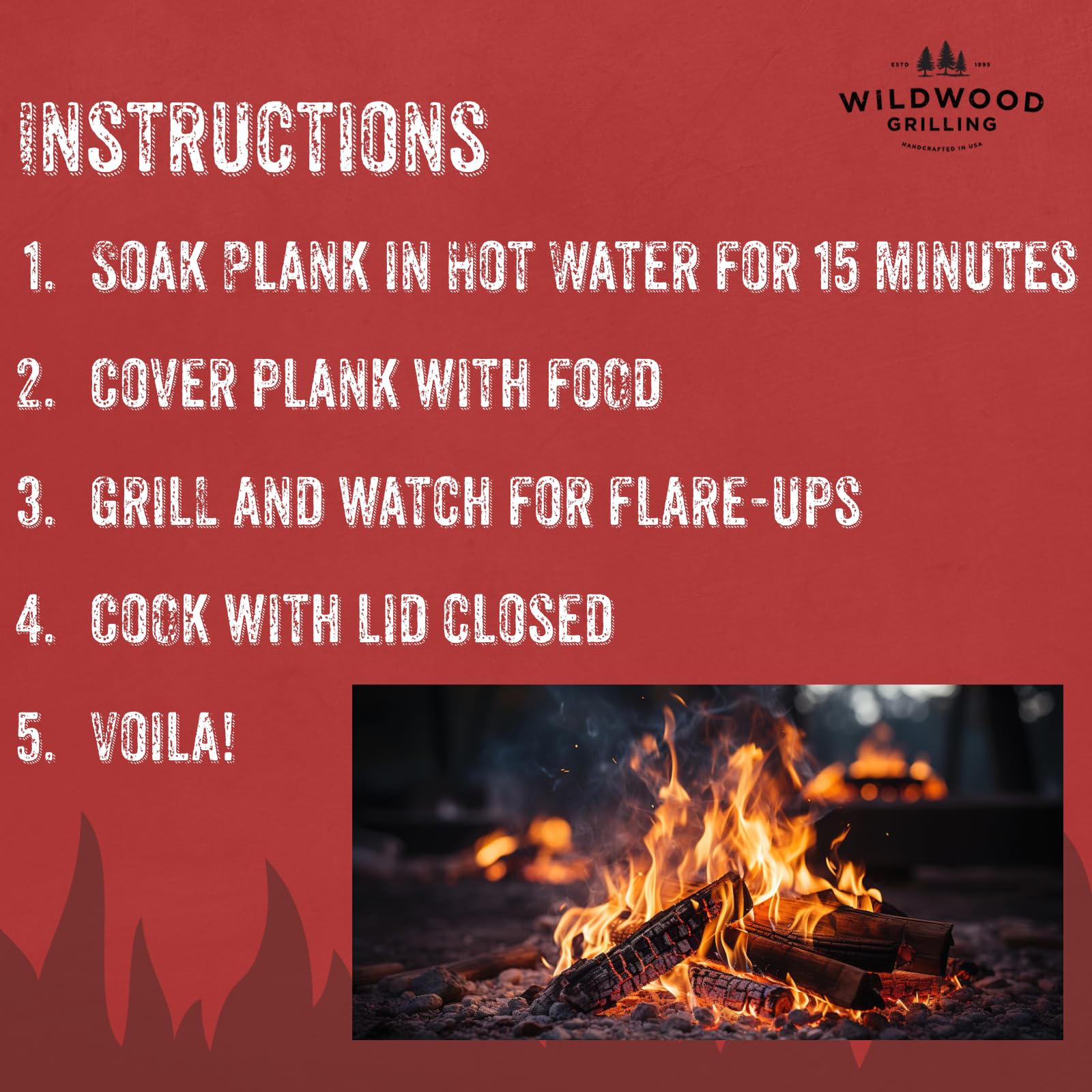 Wildwood Grilling cedar plank steaming creates rich flavors and moisture.