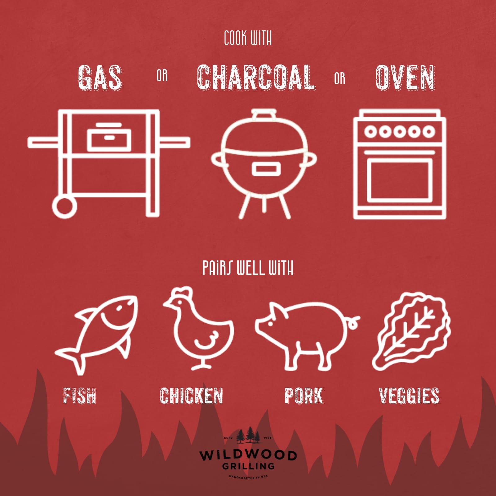 Wildwood Grilling salmon on a cedar plank for enhanced aroma