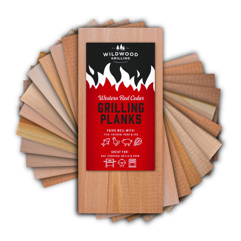 Wildwood Grilling cedar plank, USA-sourced, signaling safety and quality for grilling