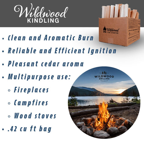 Wildwood Kindling dirt-free cedar chunks for easy ignition