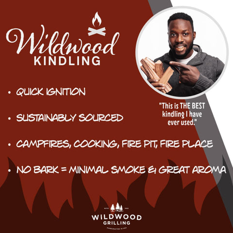 Wildwood Kindling indoor fireplace scene with cedar kindling