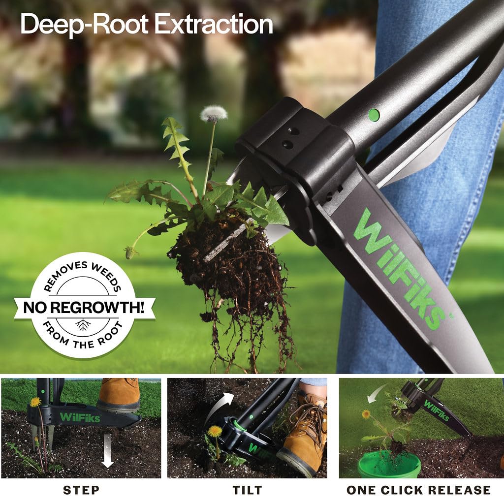 WilFiks quick-release ejector keeps hands clean during weed removal