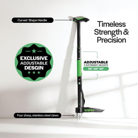 Stand-up design reduces back strain during long weeding sessions