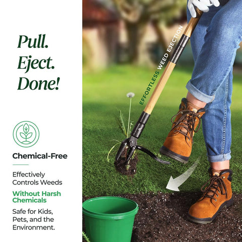 Durable stainless steel weed puller ready for tough soil