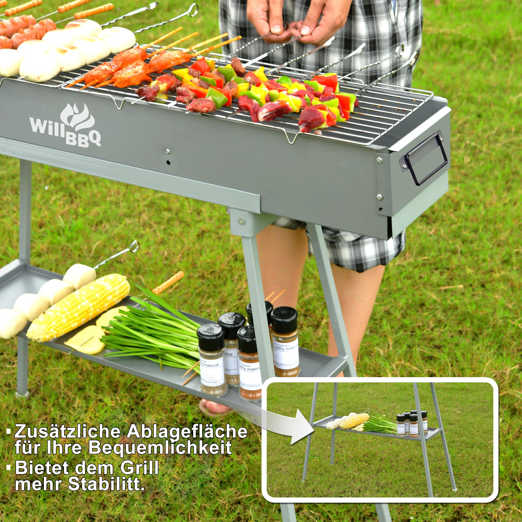 WillBBQ backyard-ready grill with compact, durable body for reliable sessions.