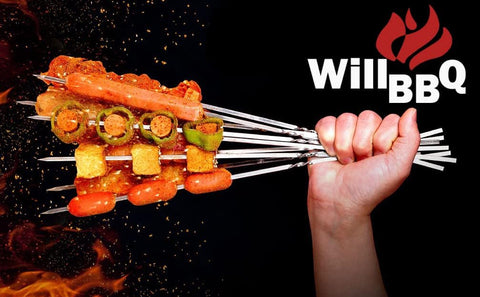 WILLBBQ dishwasher-safe skewers allow effortless cleanup after grilling sessions