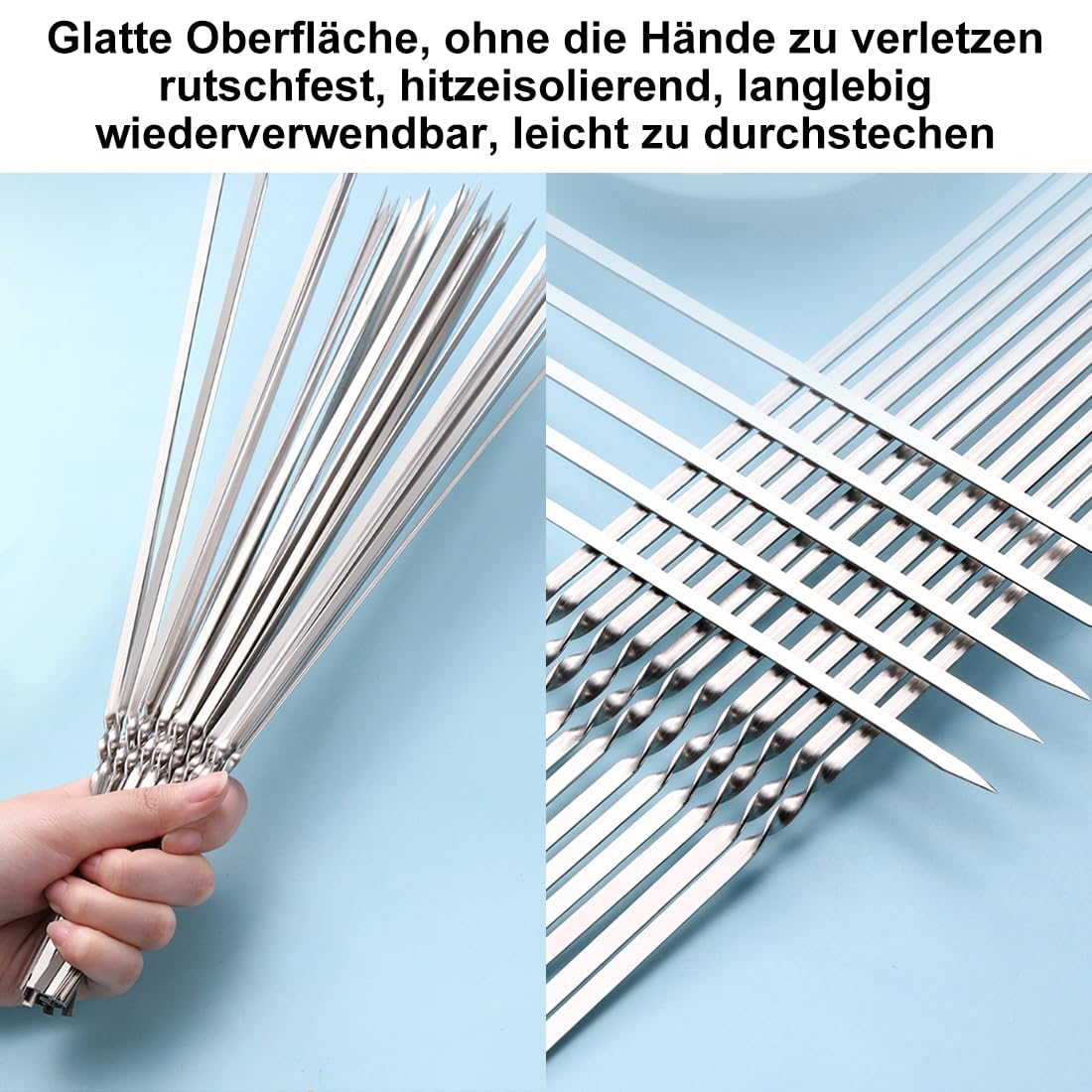 WILLBBQ kebab skewers versatile for shish kebabs, Brazilian-style barbecue, and more