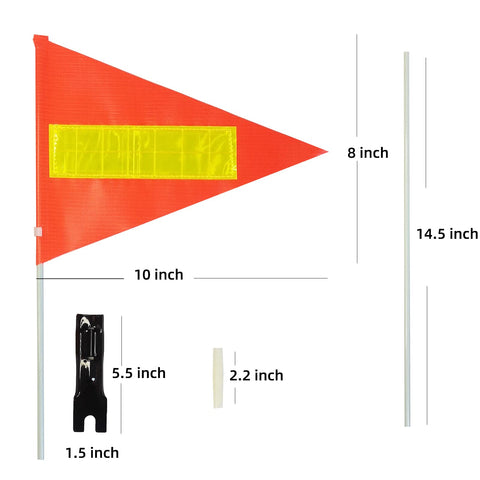 Willdone flag-pole assembly showing four fiberglass sections for adjustable height.