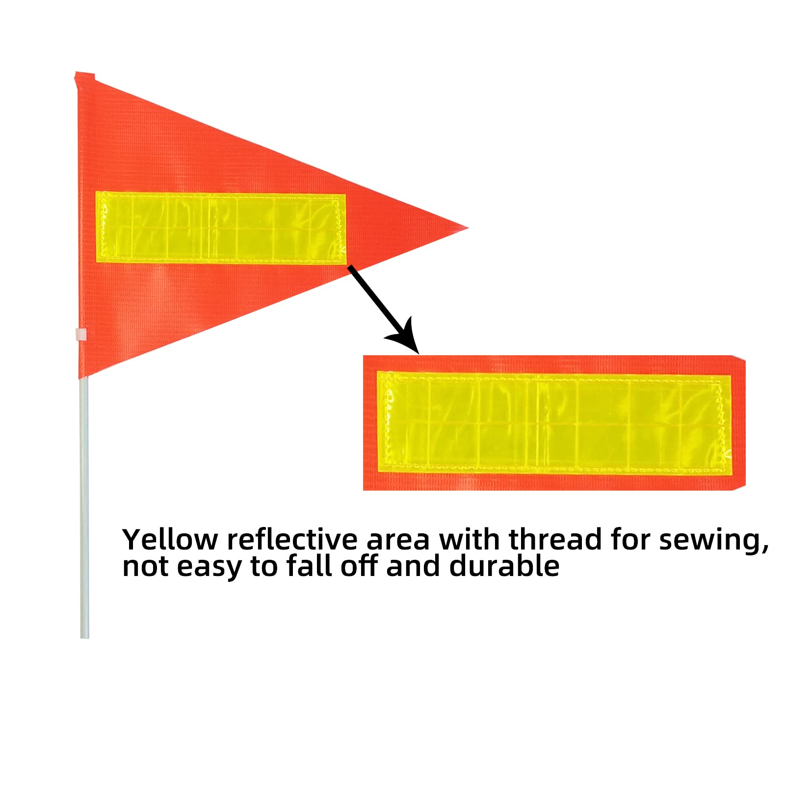 Willdone tear-resistant polyester flag ready for all-weather use on a bike.