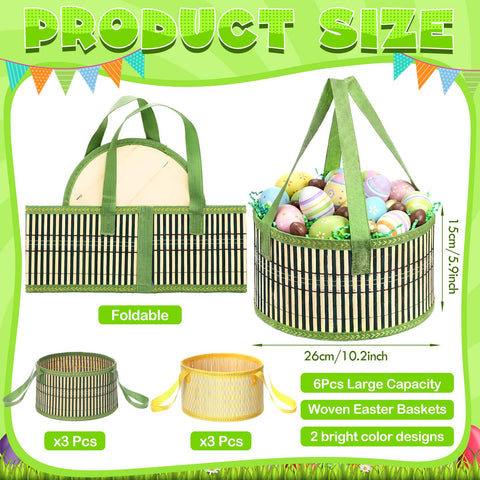 Willinglong bamboo basket folded for easy storage and reuse after Easter.