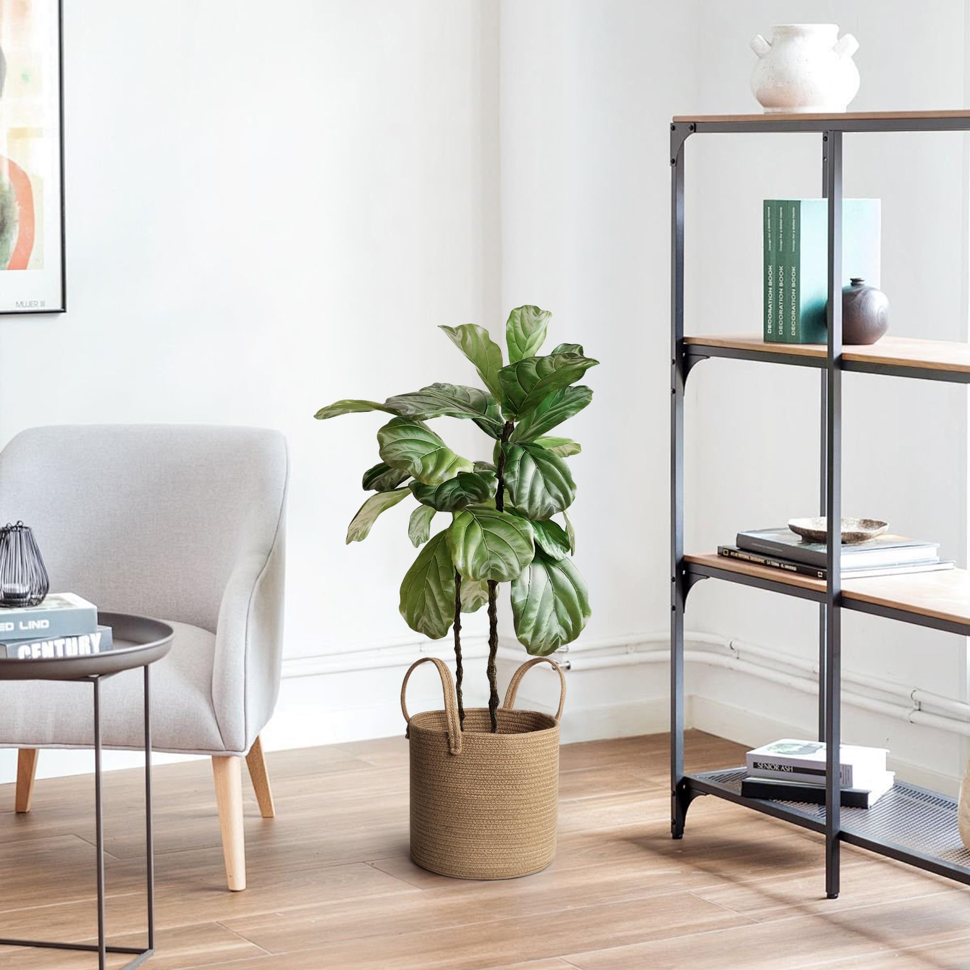 Willitat round basket used as decorative shoe bin, showcasing versatile home organization.