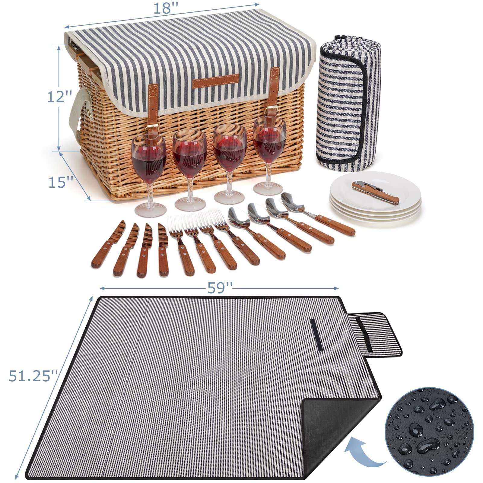 Willow Weave spacious interior supports up to 30 L capacity.