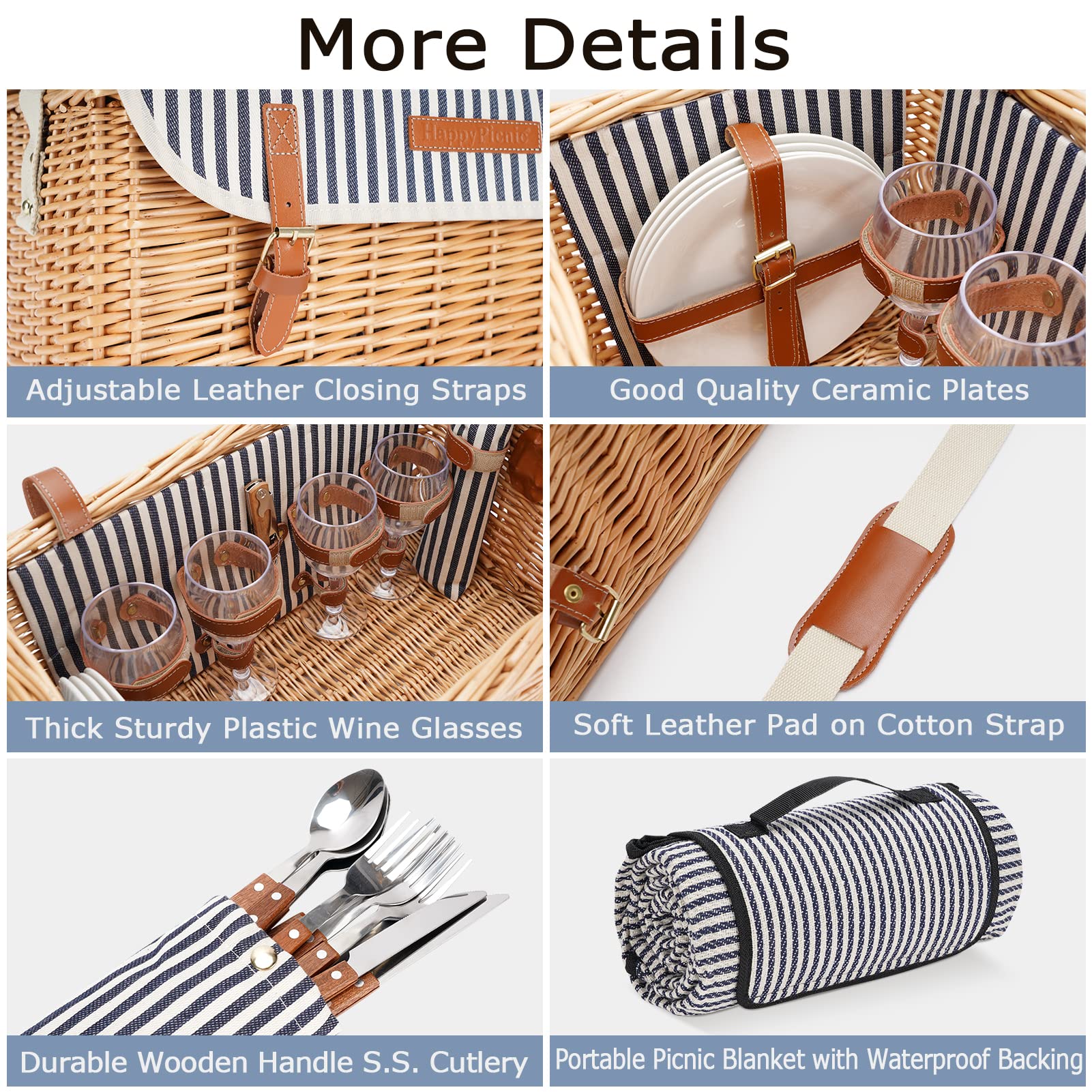 Willow Weave 59 by 51 inch picnic blanket offers comfortable coverage.