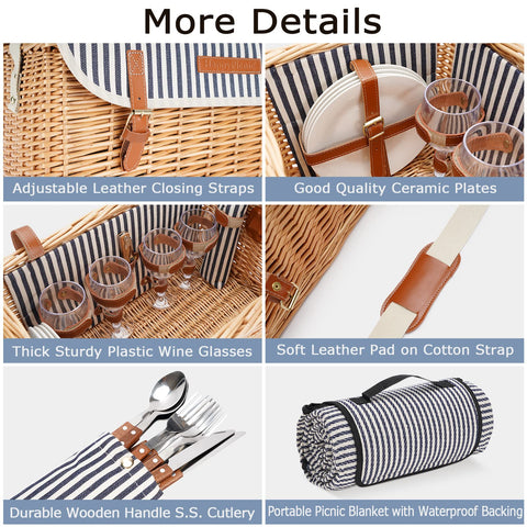 Willow Weave 59 by 51 inch picnic blanket offers comfortable coverage.