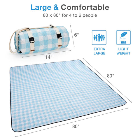 WILLOW WEAVE picnic blanket with shoulder strap for easy carry.
