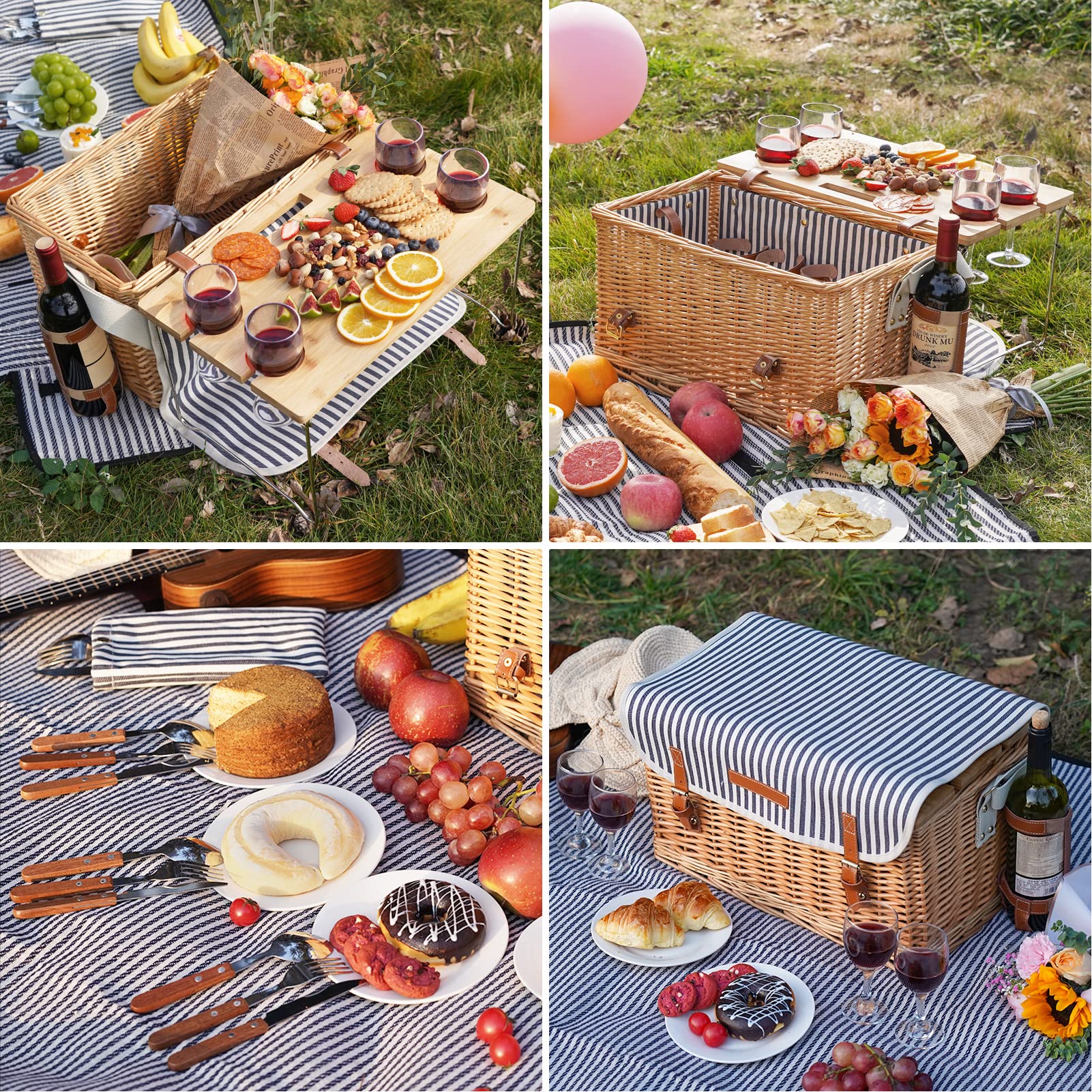 Willow Weave stainless steel cutlery with wooden handles for elegant dining.