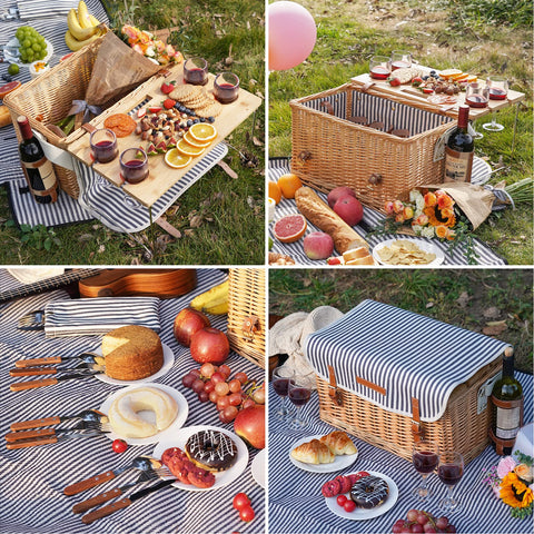 Willow Weave stainless steel cutlery with wooden handles for elegant dining.