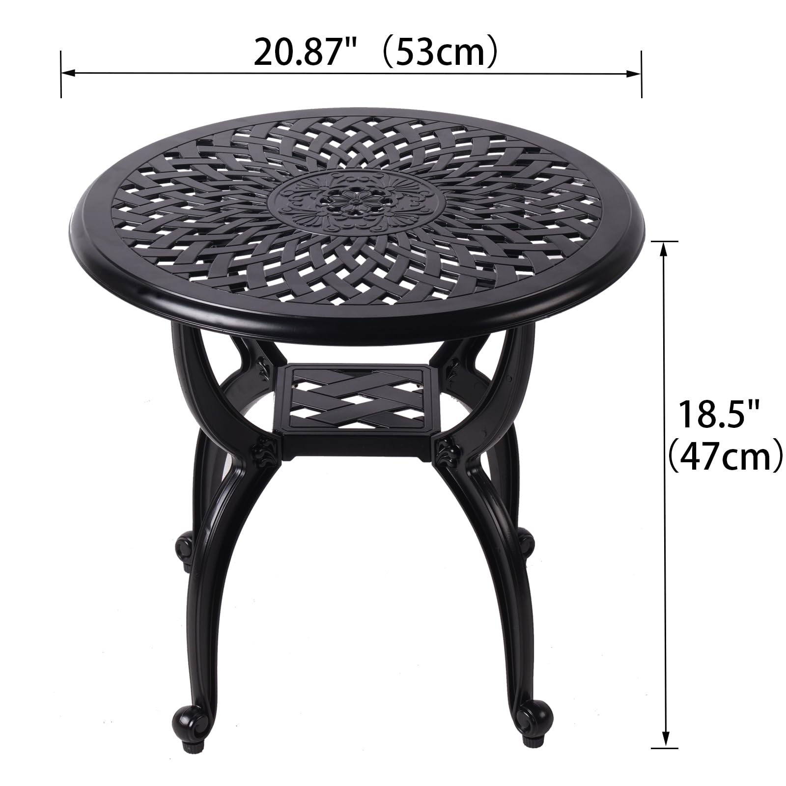 WILOUNGE table with adjustable feet keeps stability on uneven surfaces.