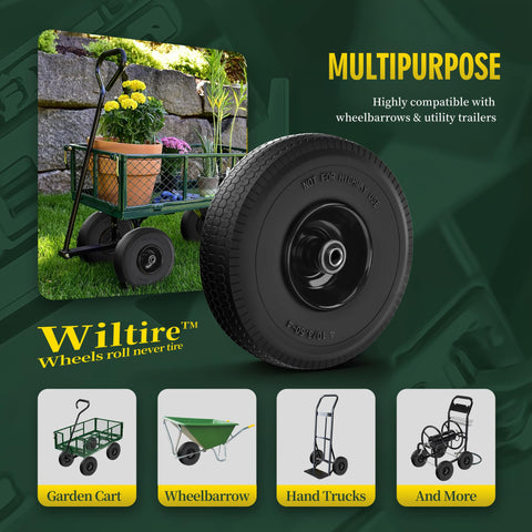 Wiltire 5/8 axle bore fit showcases easy upgrade for common carts.