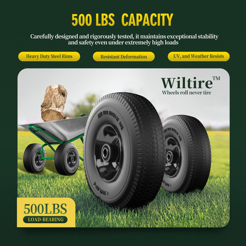 Wiltire serrated tread provides traction on rough terrain and uneven surfaces.