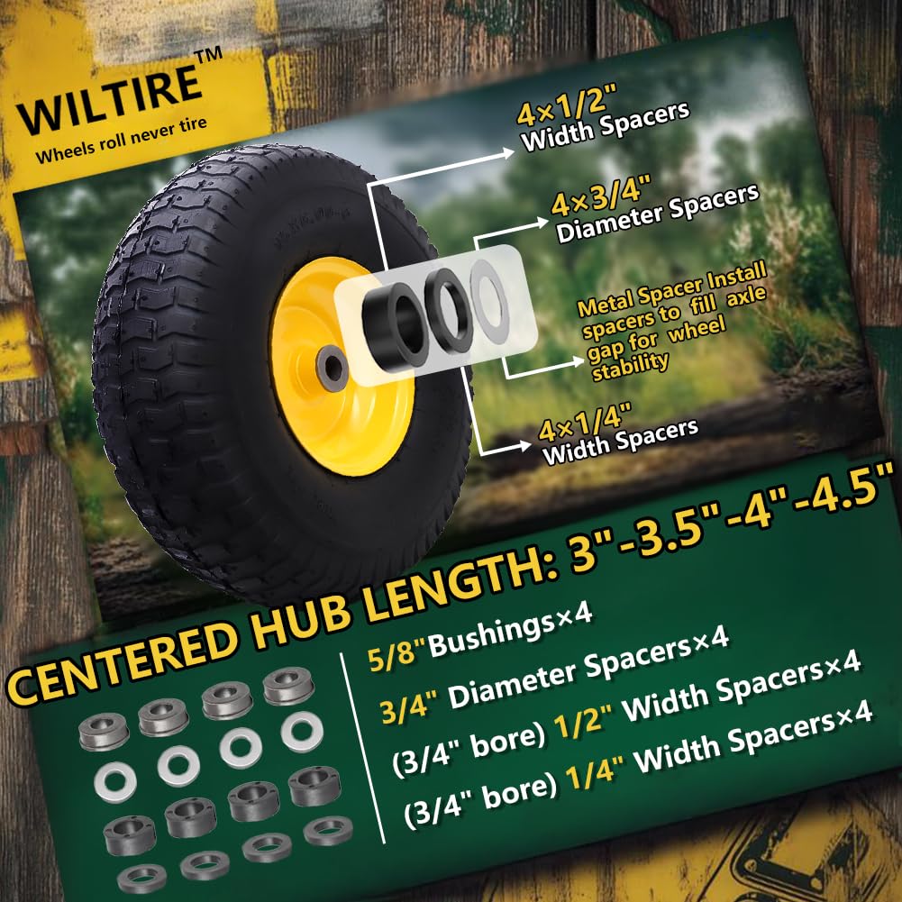 Wiltire spacers 5/8 inch bore for hub compatibility