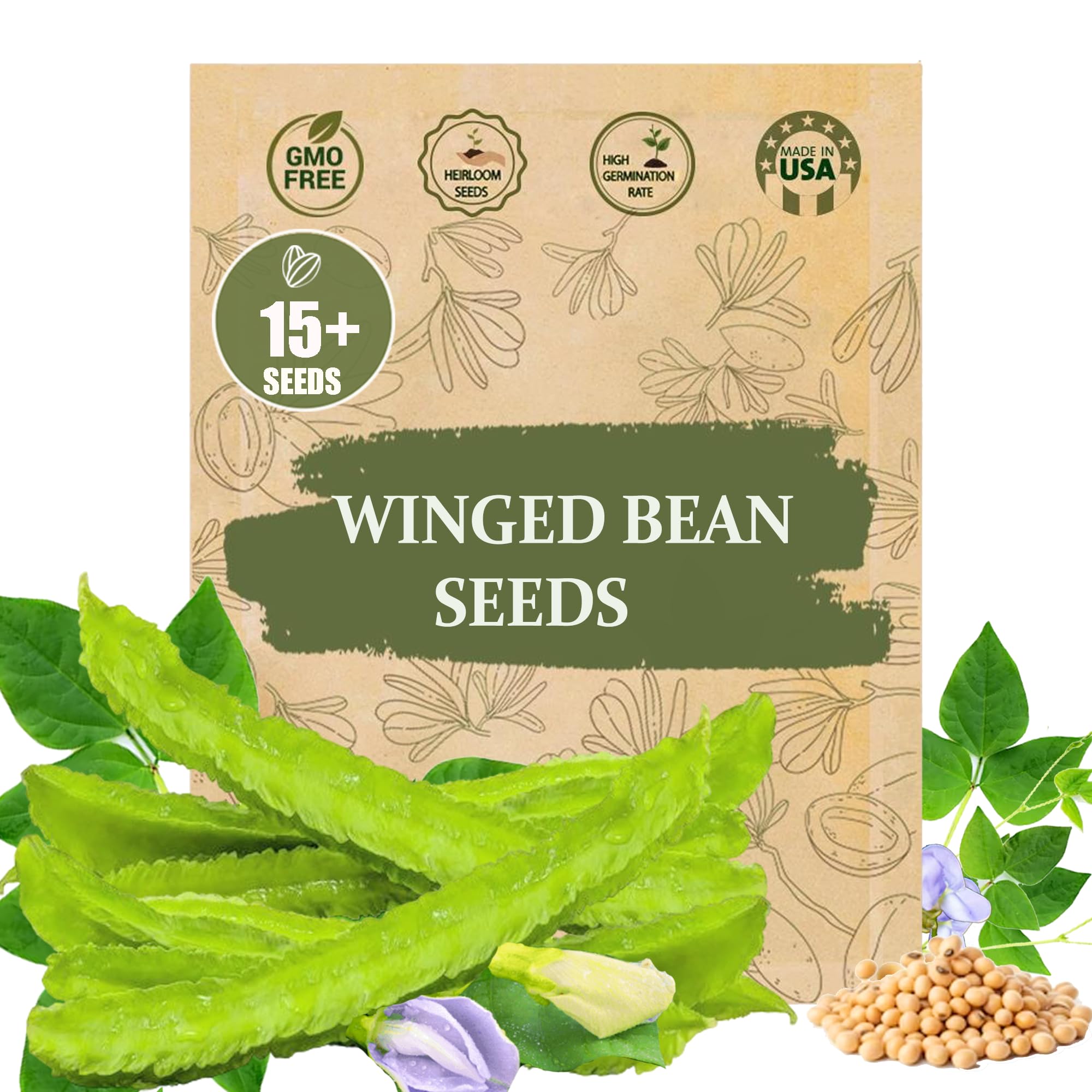 Wily Fox rare winged bean seeds package ready for home gardening