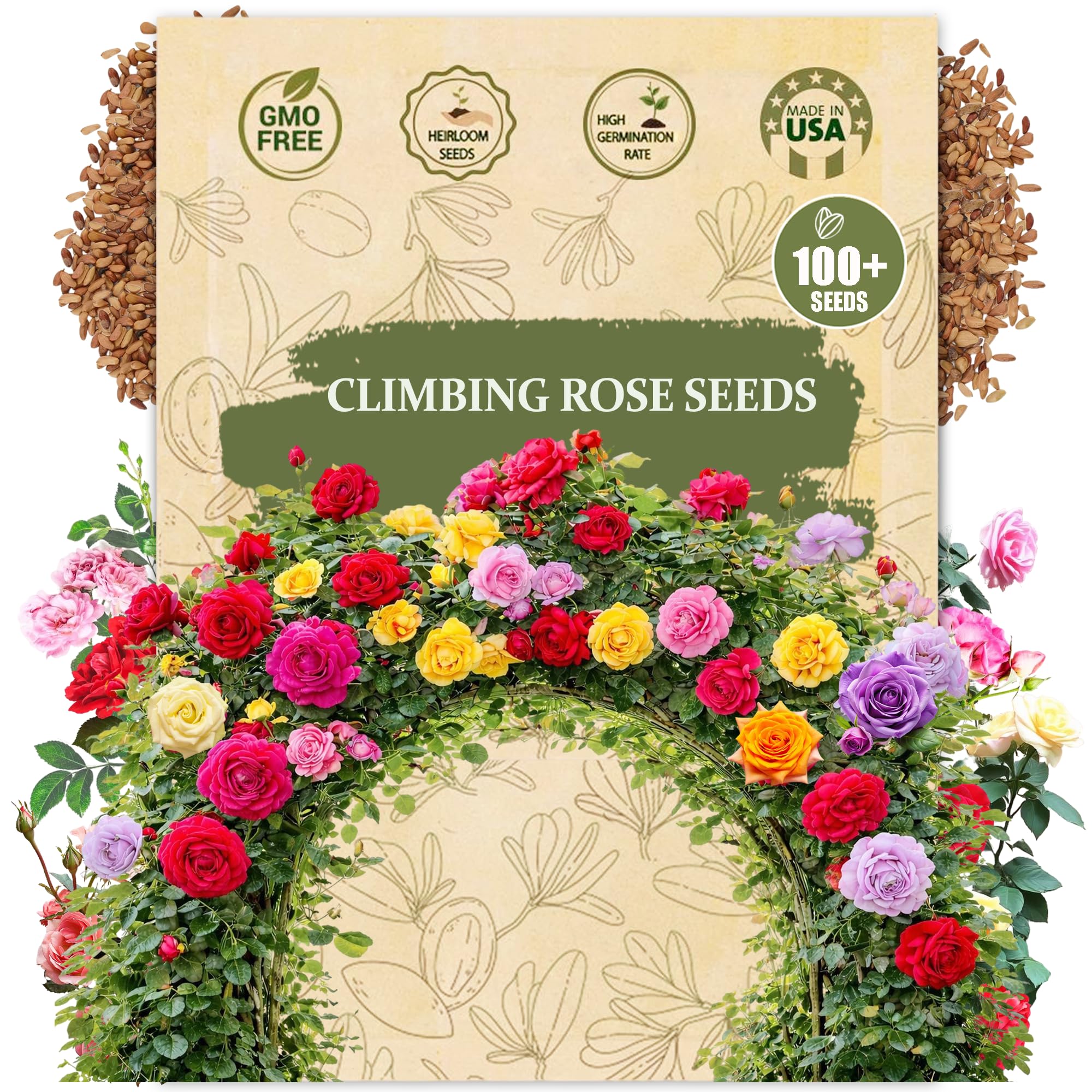 Wily Fox climbing rose seeds pack for dense vertical growth