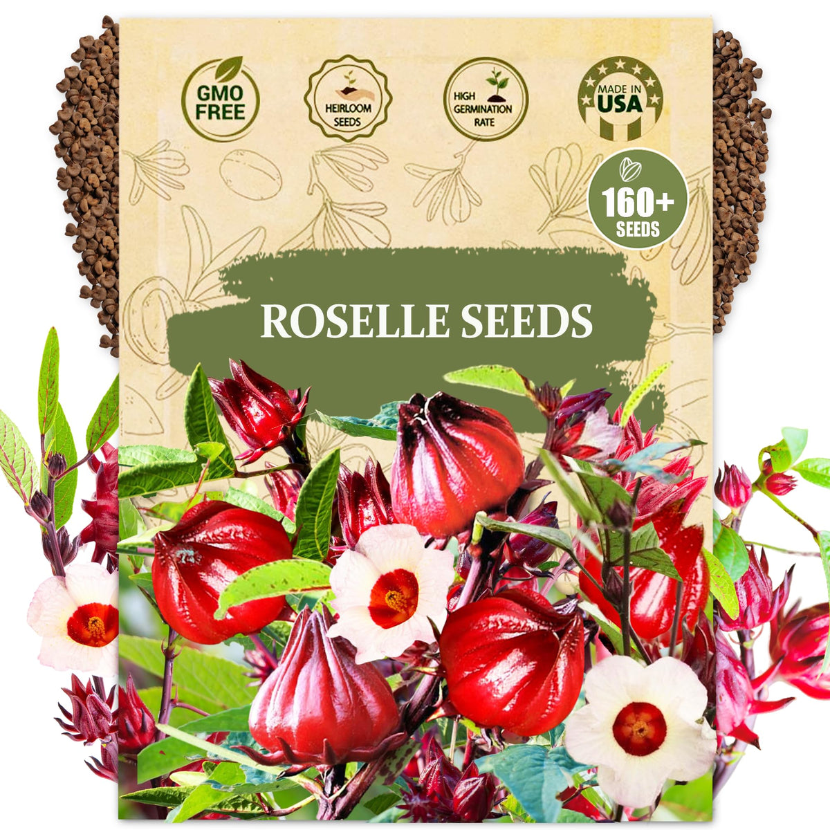 Wily Fox Roselle seeds pack for a bountiful home garden harvest.