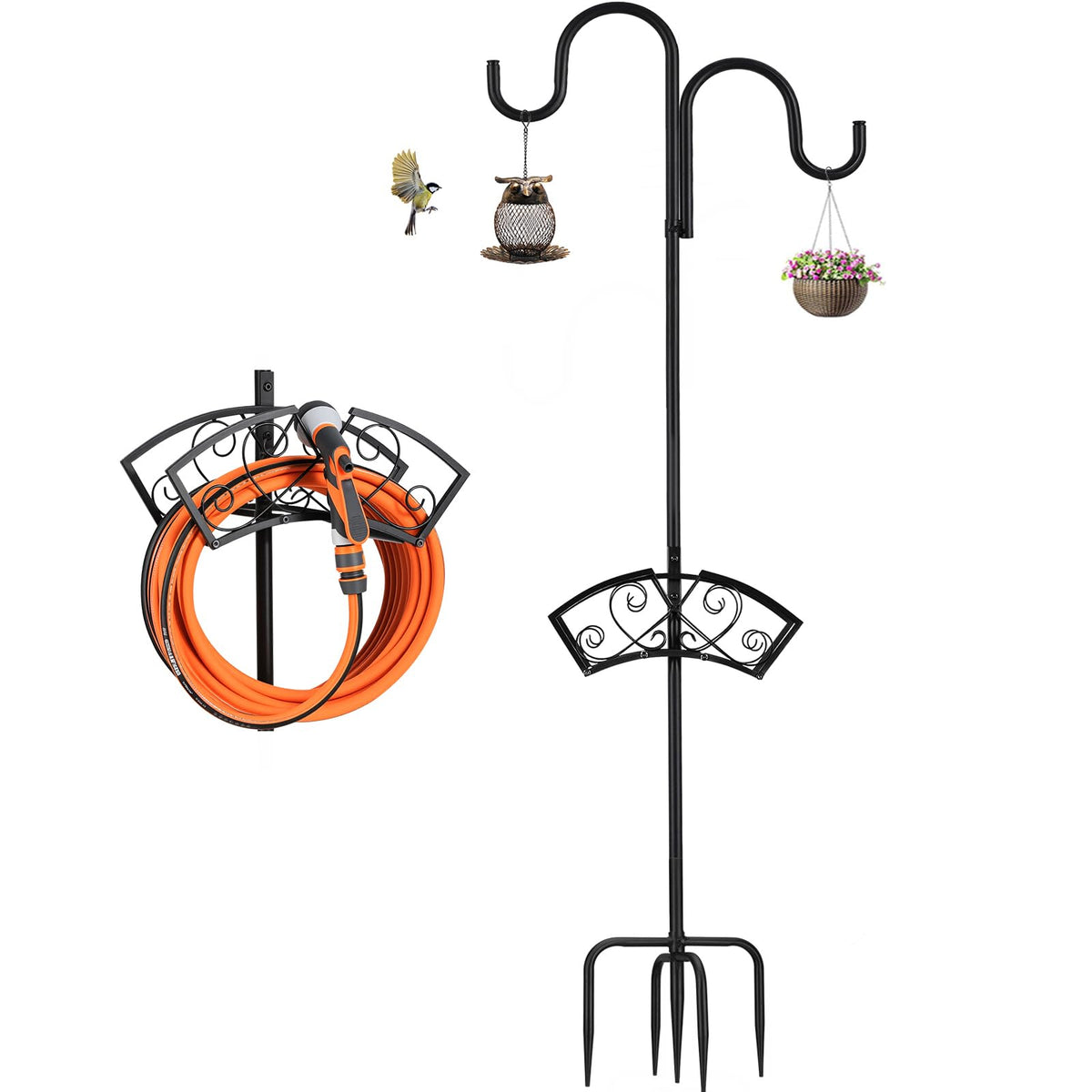 WiMas hose holder base provides a sturdy outdoor anchor for hoses.