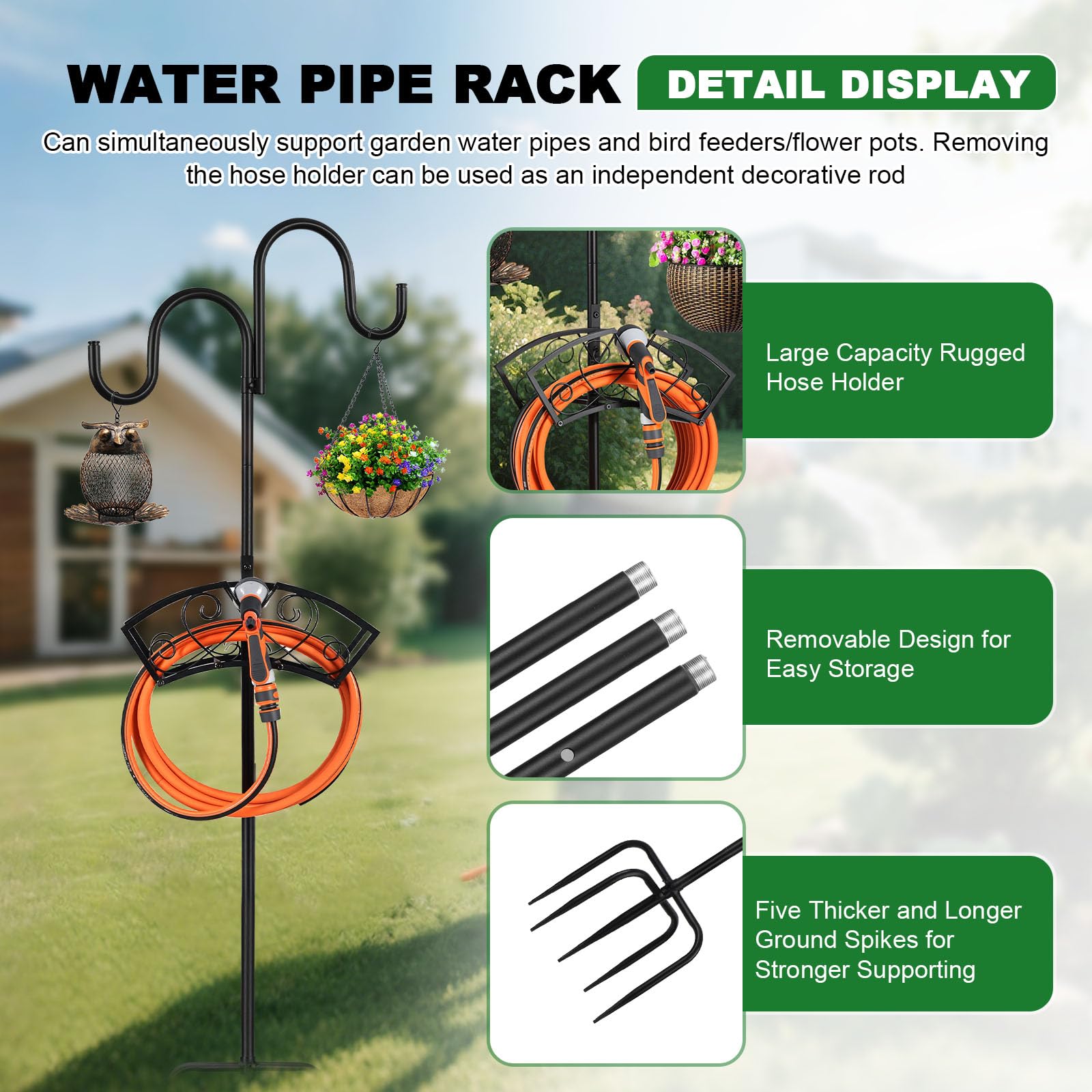 WiMas thickened carbon-steel pole resists rust and bending.