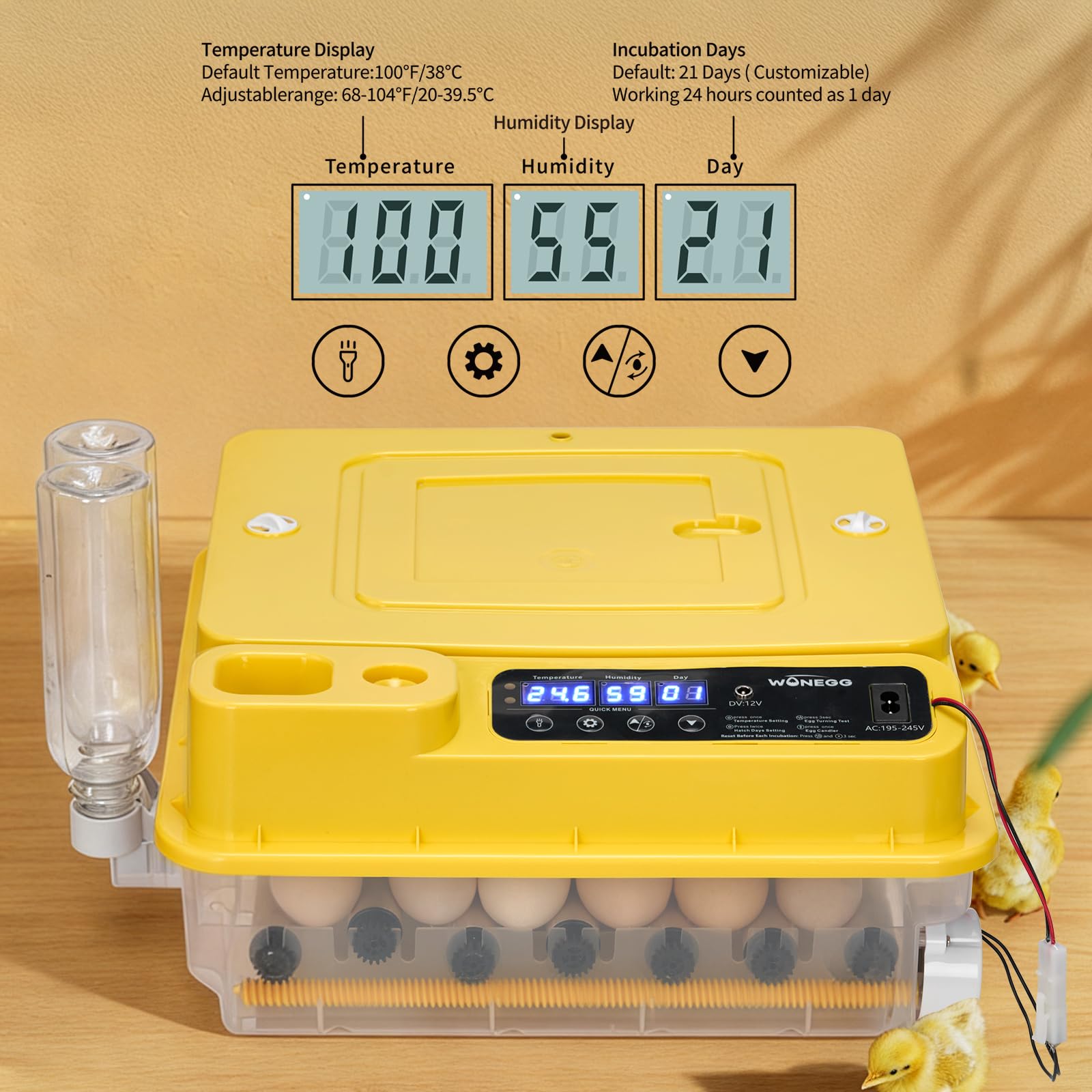 Winado day counter helping track incubation progress and milestones.