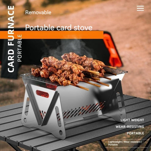Winb grill with waterproof carry bag ready for hiking and camping adventures.