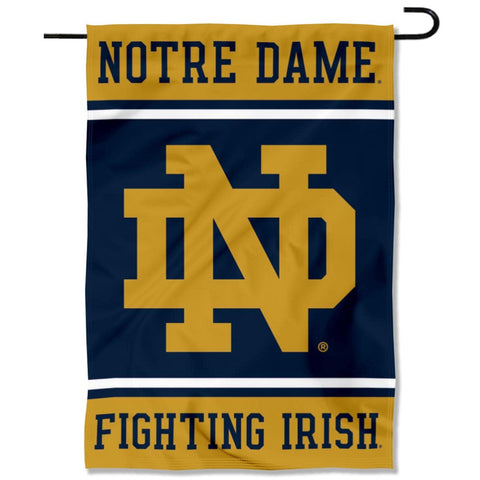 WinCraft Irish ND Logo Banner flag, front view, adds vibrant outdoor decor to your garden