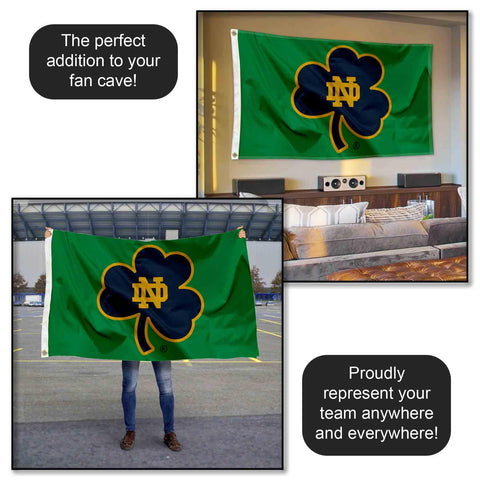 WinCraft Irish Shamrock 3x5 banner flag ideal for home wall display and decor