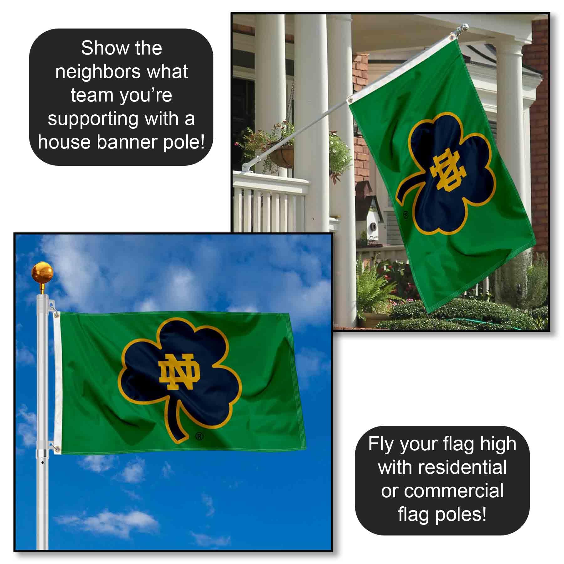 WinCraft Irish Shamrock 3x5 banner flag screen-printed logos visible on both sides