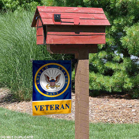 WinCraft US Navy Veteran Garden Flag polyester material, durable double-stitched edges.