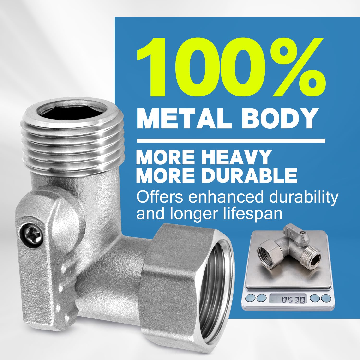 Windblowgrass elbow with shut-off valve enables precise water control