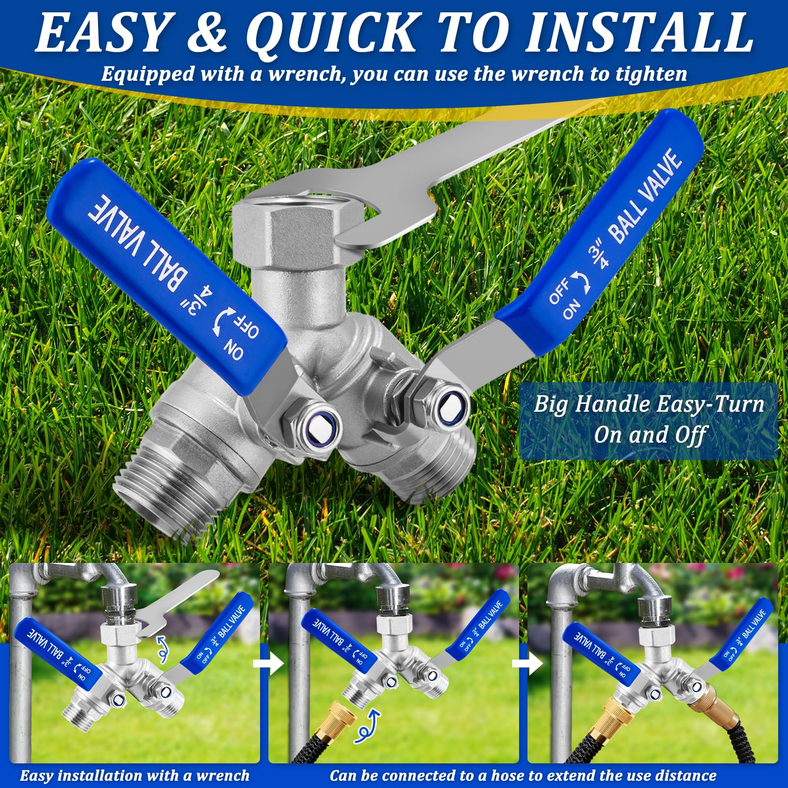Windblowgrass full-port flow design increases water delivery to multiple outlets.