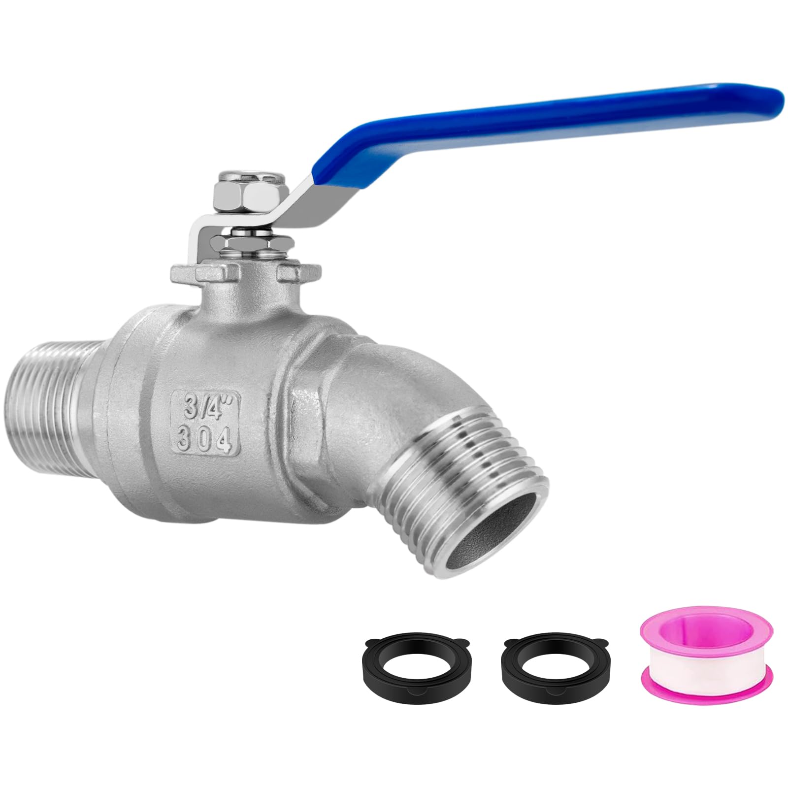 Windblowgrass garden hose bib 3-4in inlet, corrosion-resistant stainless steel.